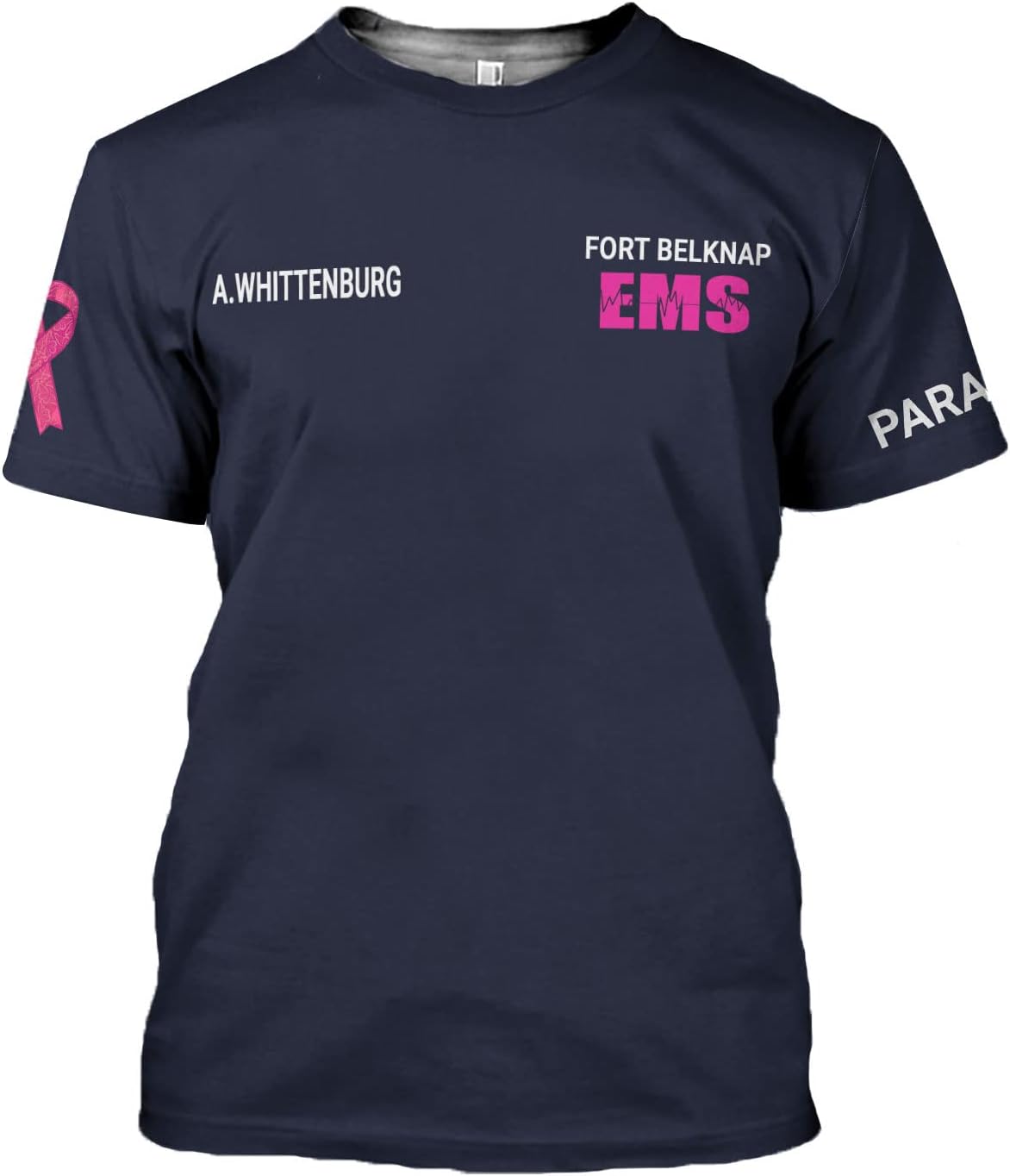 Vybonz Personalized EMS EMT Student Paramedic T-Shirt 3D Emergency Medical Technician Shirt, Custom Name Dept Tshirt Gift
