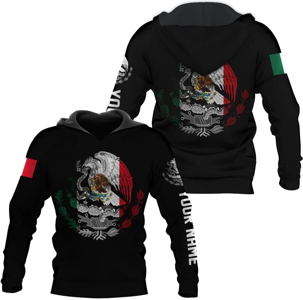 Personalized Name Eagle Mexico 3D Mexiccan Sudadera De Mexico Hombre Unisex Hoodie, T Shirt, Zip Up Hoodie, Sweatshirt For Men Women AD71 Multicolor