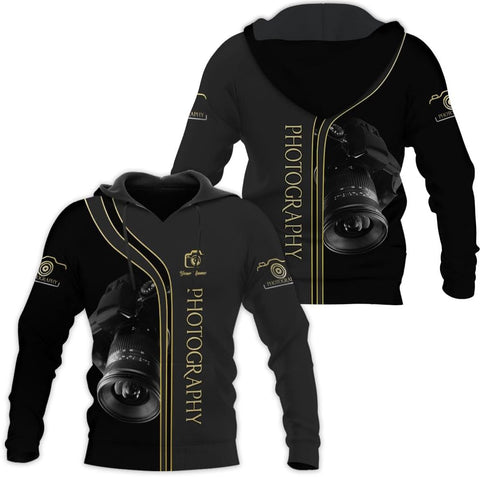 Lighthuy Personalized Name Photography Shirt 3D, Custom Photographer Shirts, Camera Tshirt Men & Women Photographer Gifts
