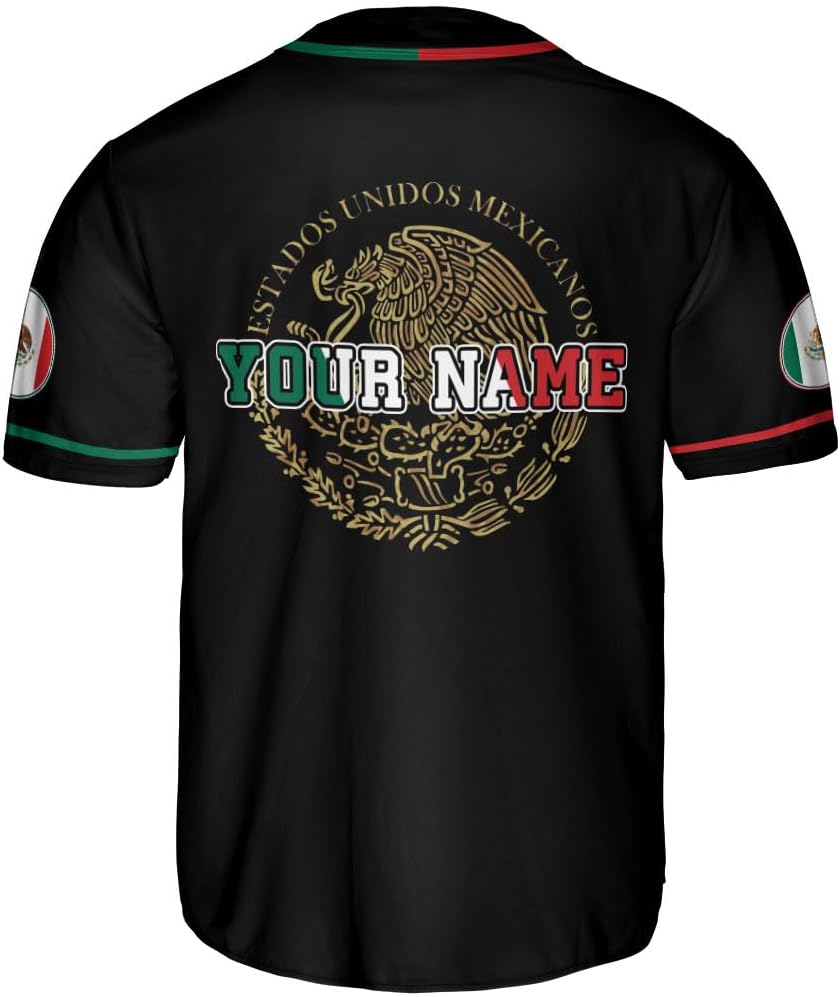 Mostefy Custom Mexico Baseball Jerseys Mexican Eagle & Flag Shirt for Teams, Mexico Shirts for Men & Women Size S-5XL