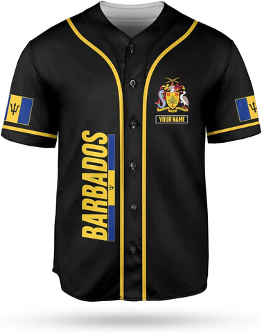 Podagree Personalized Barbados Baseball Jersey Shirt, Bajan Flag Jersey, Barbados Jersey for Men and Women Jersey Bajan