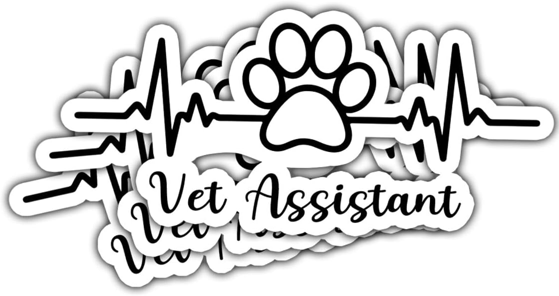 (3pcs) Vet Assistant Sticker, Heart Rate Vet Med Stickers, Veterinary Stickers Funny, Veterinary Medicine Stickers Die-Cut Waterproof Vinyl Sticker for Laptop Water Bottle Phone Window Helmet