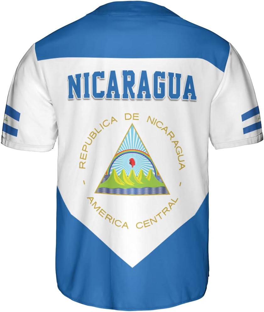 Personalized Nicaragua Baseball Jersey, Custom Nicaragua Baseball Jersey for Men & Women, Nicaraguan Camisas Shirt