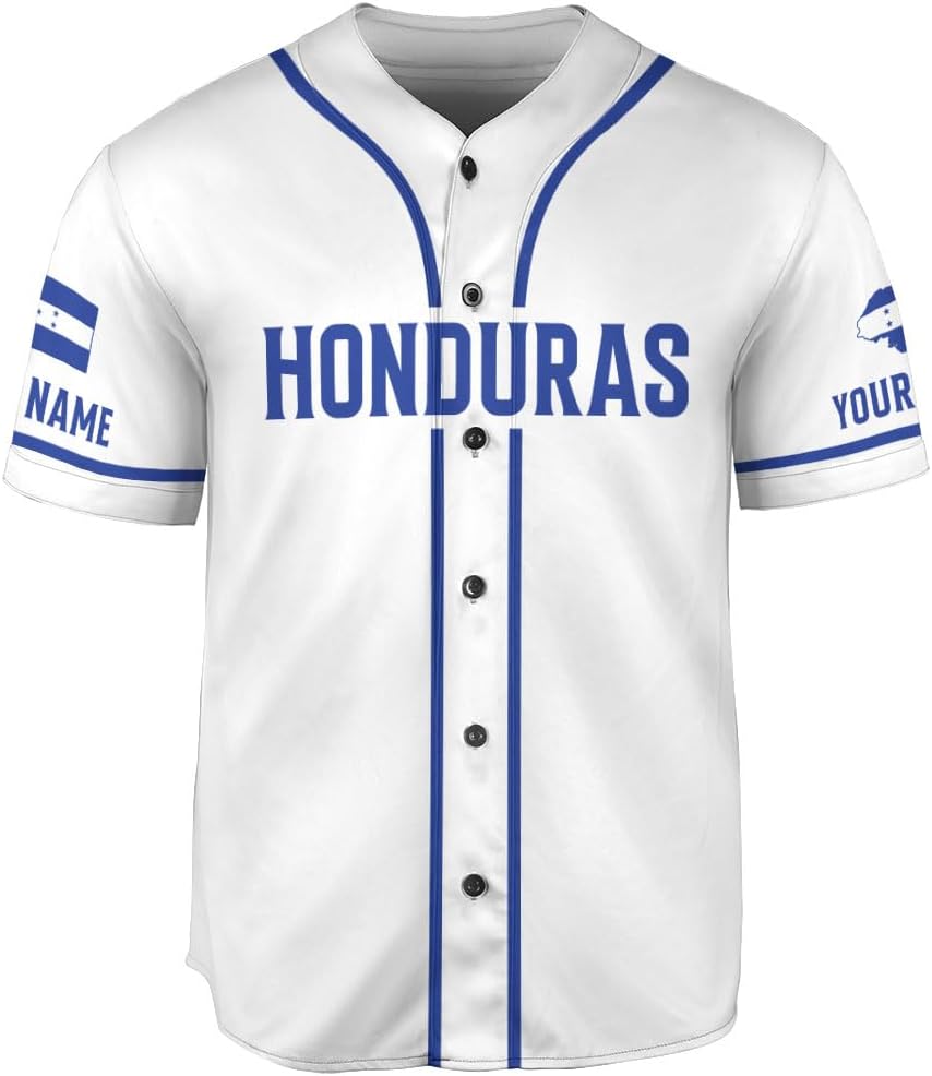 AOVL Personalized Honduras Baseball Jersey Shirt, Honduras Jersey for Men and Women, Jersey Honduras, Camisa Honduras Hombre