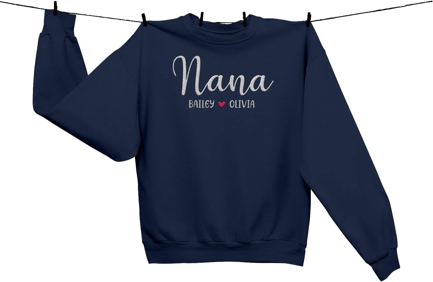 Riveprints Personalized Nana Sweatshirt for Women, Custom Nana with Grandkids Names Gifts Christmas, Valentine, Mothers Day