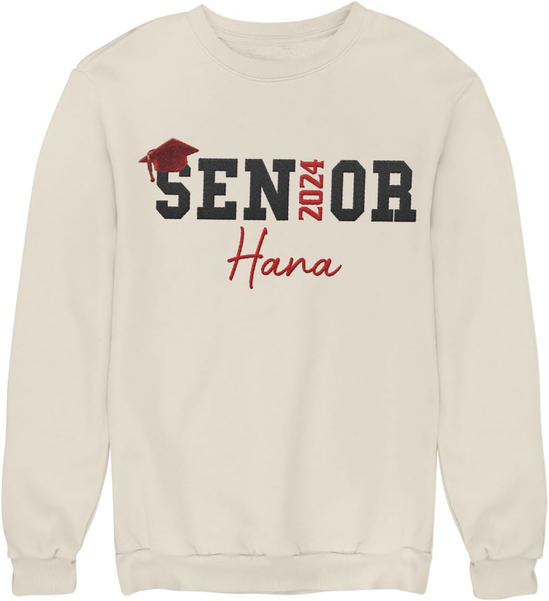 Intenprints Personalized Senior 2024 Sweatshirt Class of 2024 Senior 2024 Shirt Custom Embroidered Graduate Shirt