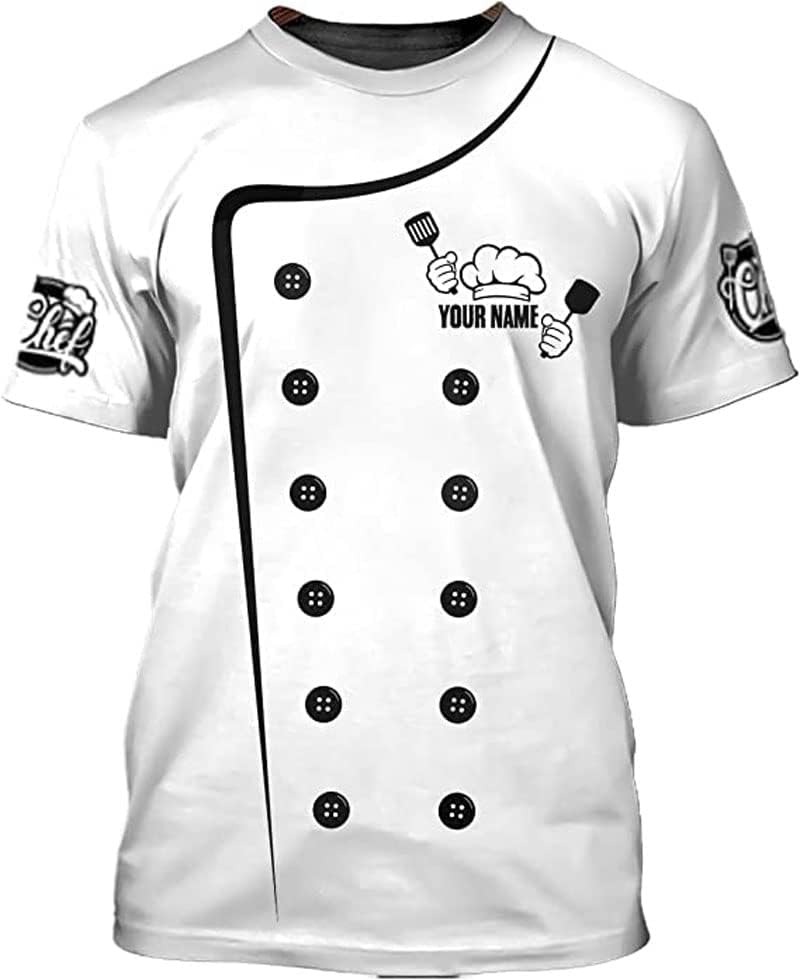 Personalized Chef Shirt Master Chef 3D Shirts Chef Gifts Custom Name Chefs Shirt for Men and Women, TShirt Chef Utility Shirt