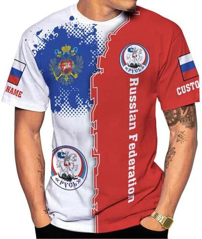 AOVL Personalized Russia Flag & Coat of Arms Pride Shirts