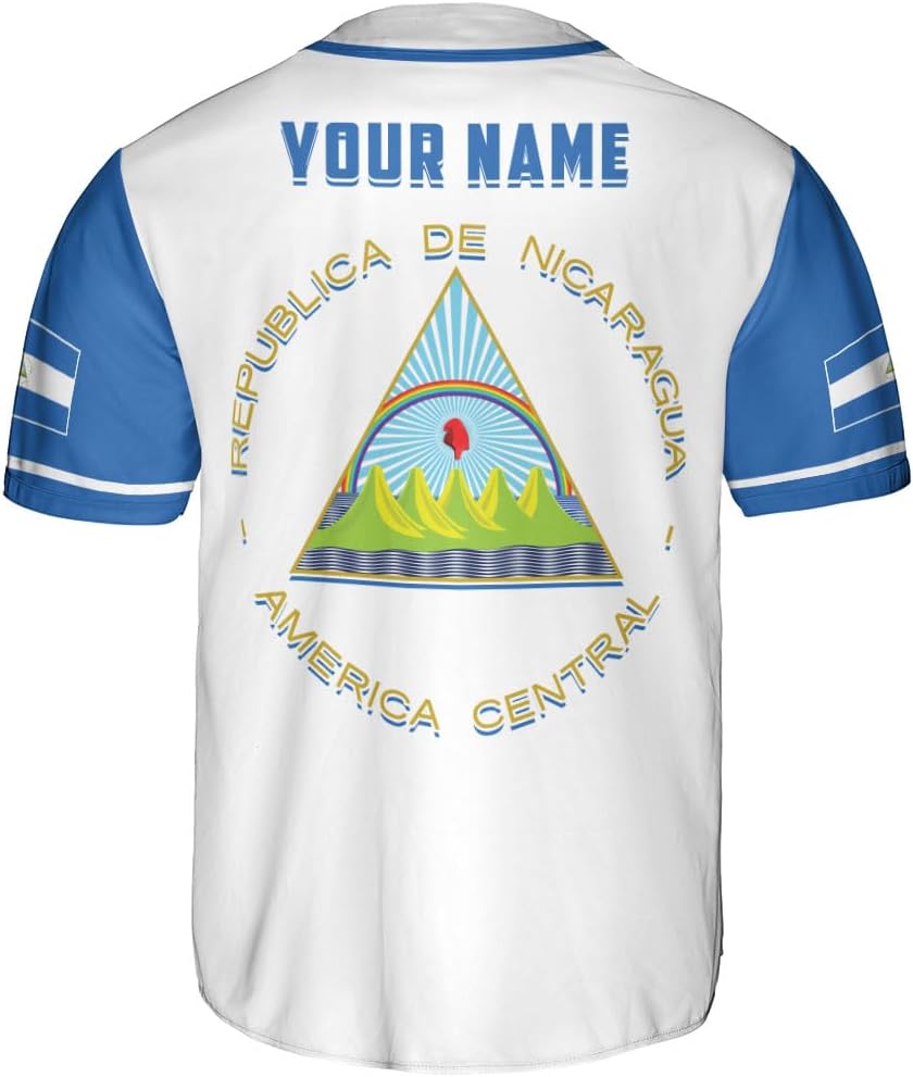 Podagree Personalized Nicaragua Baseball Jersey Shirt Name Nicaraguan Baseball Jersey for Men & Women Nicaraguan Camisas