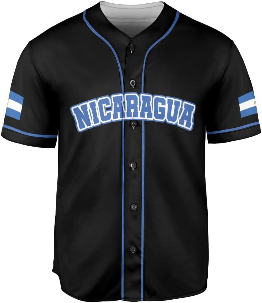 Personalized Nicaragua Baseball Jersey, Custom Nicaragua Baseball Jersey for Men & Women, Nicaraguan Camisas Shirt