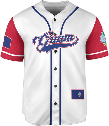 Leprints Personalized Guam Baseball Jersey Shirt, Guahan Flag Jersey, Guam Islander Pride Jersey for Men and Women