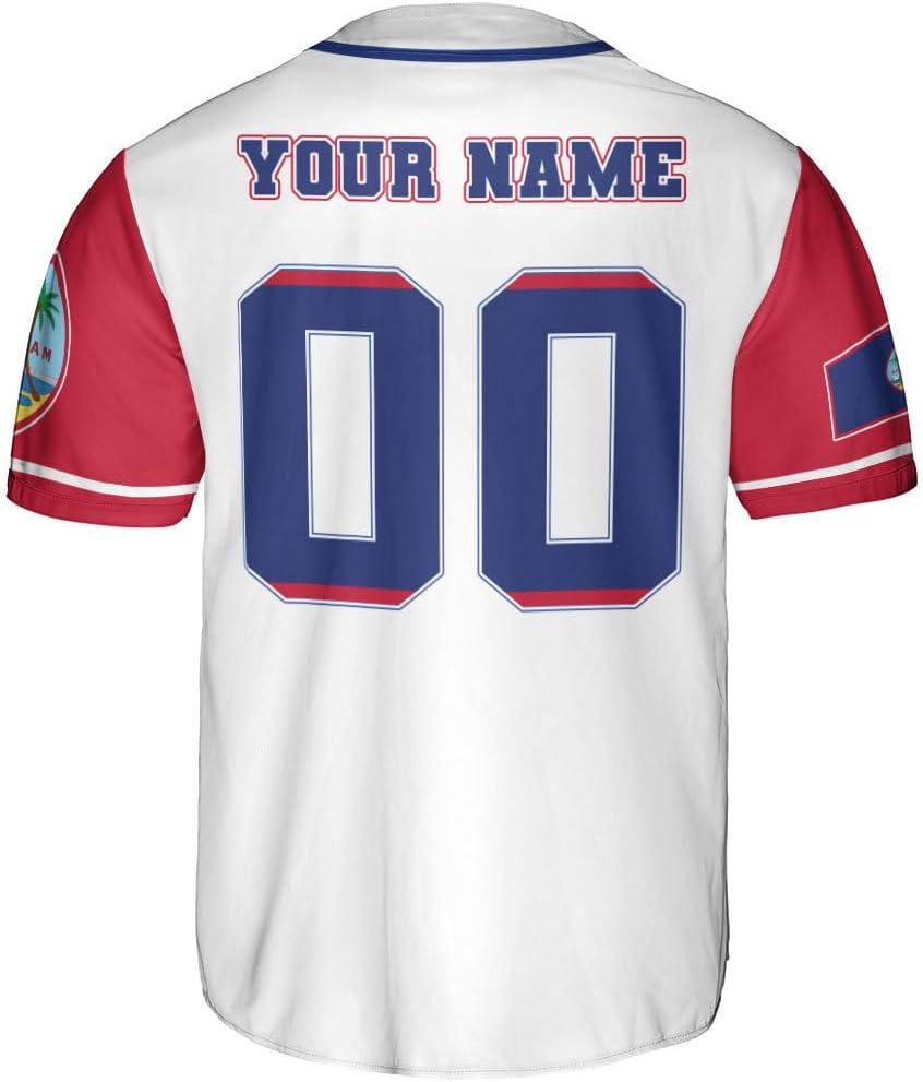 Leprints Personalized Guam Baseball Jersey Shirt, Guahan Flag Jersey, Guam Islander Pride Jersey for Men and Women