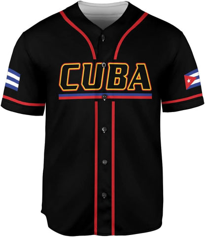 Podagree Personalized Cuba Baseball Shirt, Cuban Flag Jersey for Men and Women