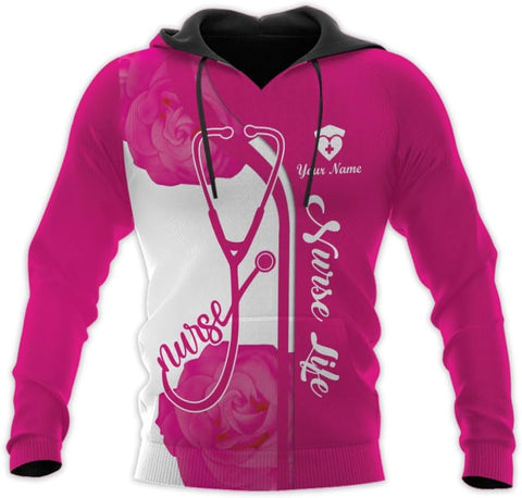 Woseprints Personalized Name 3D Nurse Shirts, Emergency Nurse T-Shirt Gifts