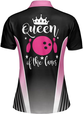 Personalized Bowling Shirts for Women, Custom Name Women Bowling Jersey, Ladies Bowling Polo Shirt for Team