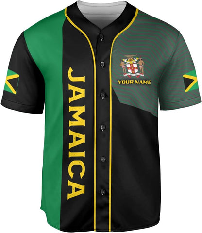 Leprints Personalized Jamaica Baseball Jersey Shirt, Custom Team Name Jamaican Baseball Jersey for Men, Women