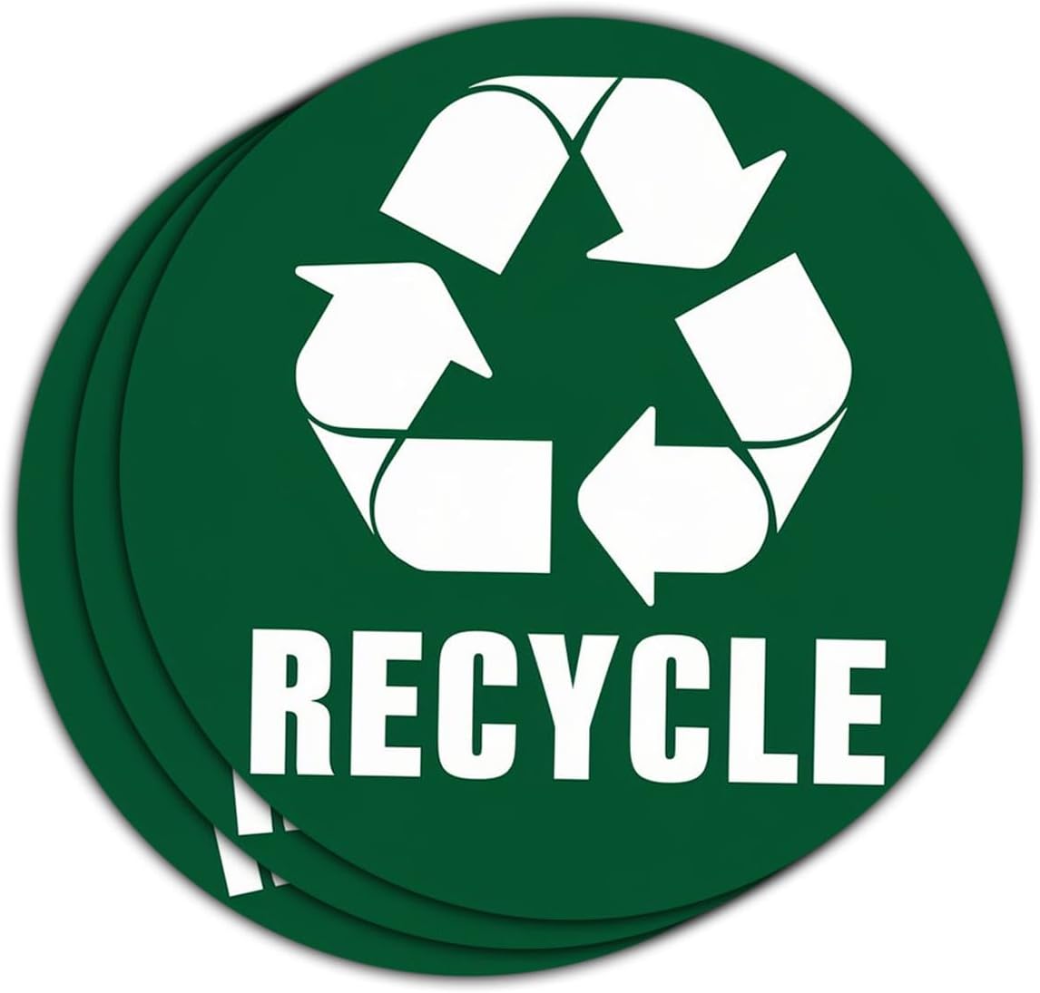 (3Pcs) Recycle and Trash Decal Sticker, Recycle Bin Sticker Large, Trash Sticker for Trash Can, Recycle Decals for Trash Can - Stickers for Trash Cans, Containers and Garbage Bins 3" (Recycle)