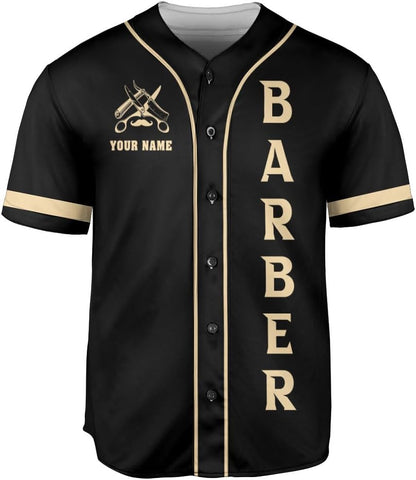 Personalized Barber Shop Baseball Jersey, Hairdresser Jersey, Barber Tools Hat
