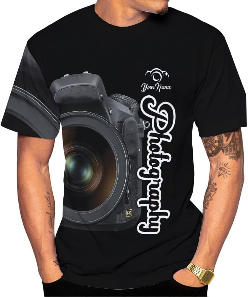 HomeDesign Personalized Photography Shirt Photographer Shirts Photographic Camera Tshirt Men & Women Photographer Gifts