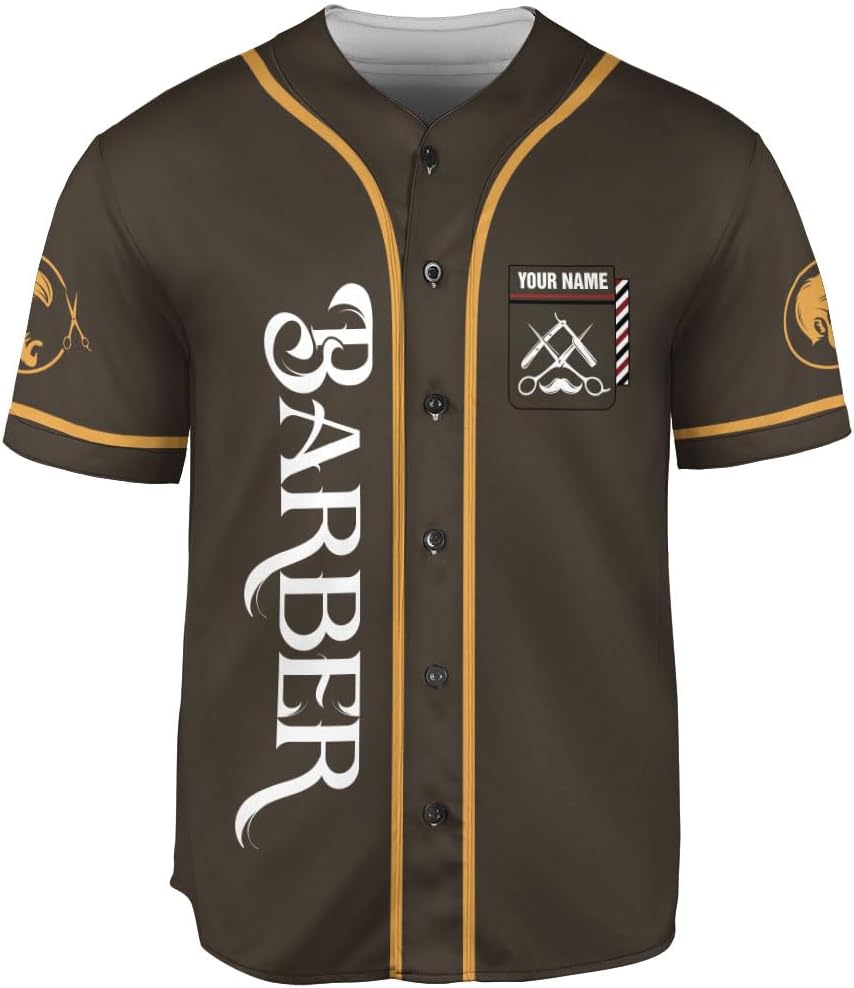 Personalized Barber Shop Baseball Jersey, Hairdresser Jersey, Barber Tools Hat