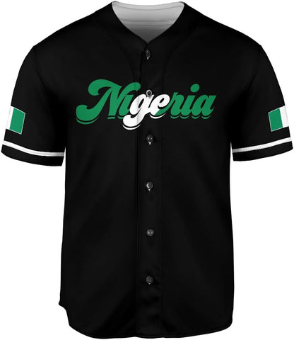 AOVL Personalized Nigeria Baseball Jersey Nigerian Flag Jersey Shirts Nigeria Flag Nigerian Pride Gift T-Shirt Nigerian Pride