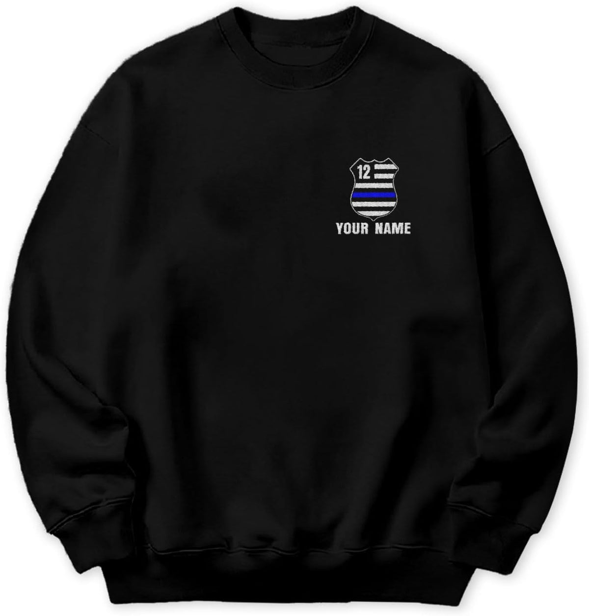 Leeprints Police Embroidered Sweatshirt, Thin Blue Line Embroidered Hoodie For Men Women, Love Police Shirt American Flag