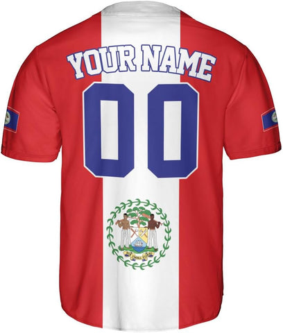 Personalized Belize Baseball Jersey Shirt, Belizean Flag Jersey, Belizean Pride Jersey for Men and Women