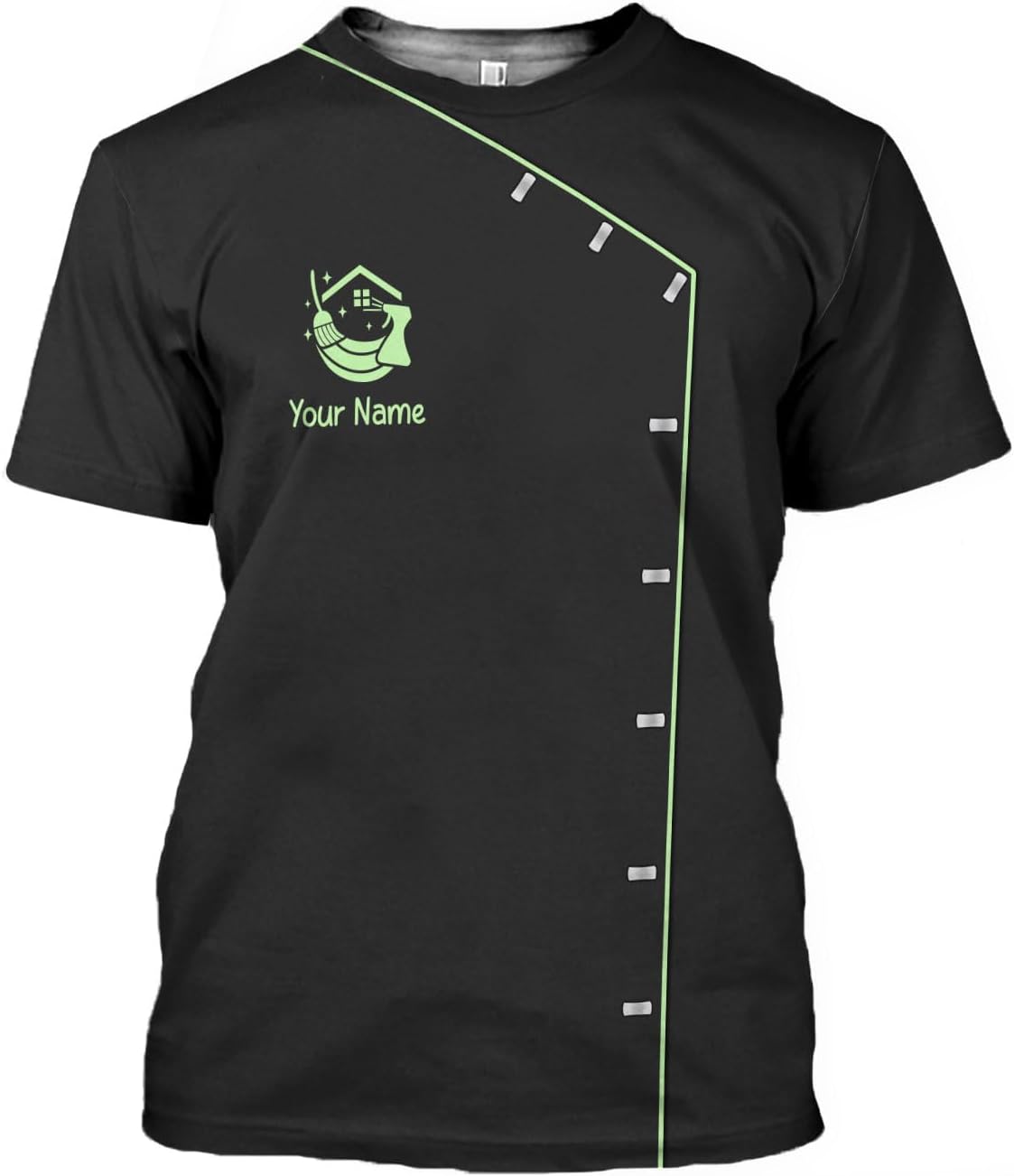 MoonArt Personalized Hoosekeeping Shirts 3D Over Print for Men & Women, Housekeeper House Cleaning Uniforms for Women