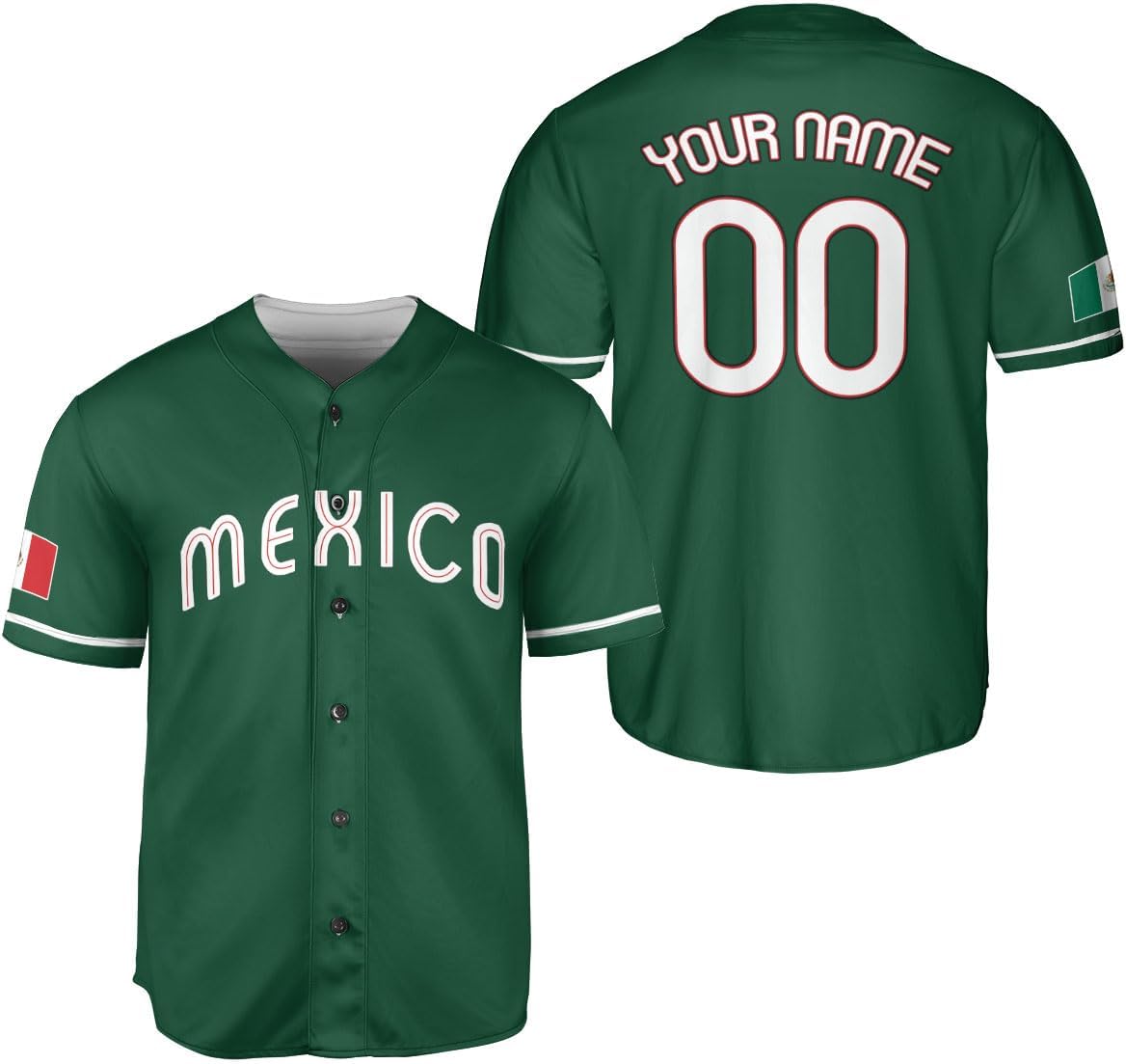 Mostprints Custom Mexico Baseball Jerseys Mexican Eagle & Flag Shirt for Teams, Mexico Shirts for Men & Women Size S-5XL