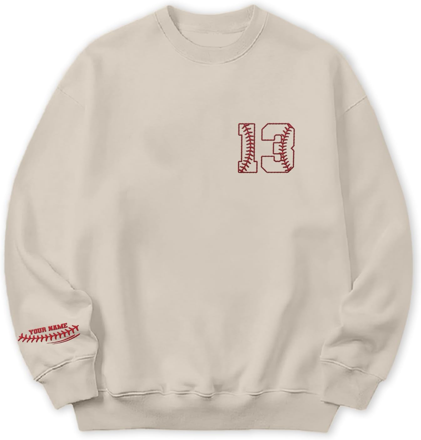Intenprints Personalized Baseball Mom Embroidered Sweatshirt Customized Baseball Shirt Baseball Sweatshirts for Women and Men