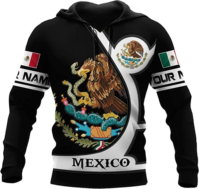 Personalized Name Mexican Hoodie 3D, Customized Mexican Hoodies for Men, Unisex Mexico Hoodie 3D, Mexico Hoodies for Men, Mexico Flag Gift for Women, T Shirt, Zip Up Hoodie, Sweatshirt HDM94