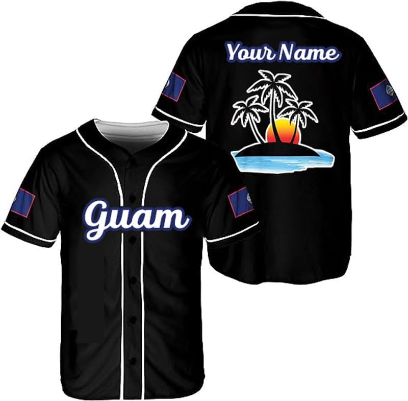 Parvii Personalized Guam Baseball Jersey Shirt, Guam Jersey, Guahan Flag Jersey, Guam Islander Pride Jersey for Men & Women