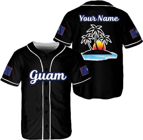 Parvii Personalized Guam Baseball Jersey Shirt, Guam Jersey, Guahan Flag Jersey, Guam Islander Pride Jersey for Men & Women