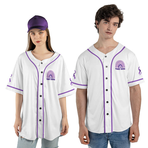 Custom Name Pancreatic Cancer Awareness Jersey, I wear purple Pancreatic Cancer Support Jersey