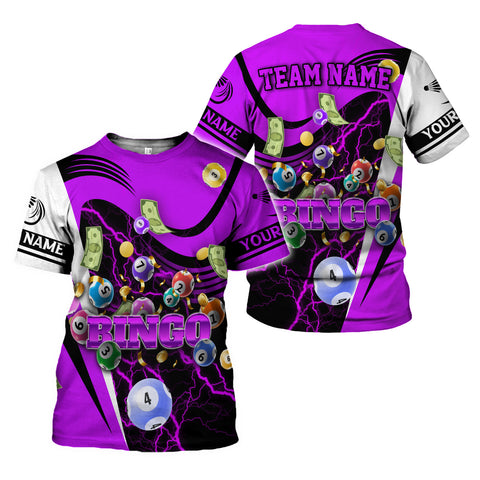 Personalized Name Team Name 3D BINGO Shirt, Custom Bingo game Shirts for Team, Men Women unisex 3D shirt