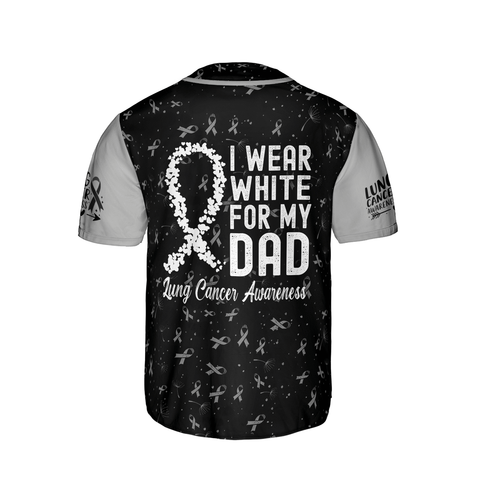 Personalized Name Lung Cancer Jersey, Lung Cancer Awareness Baseball Jersey for women men
