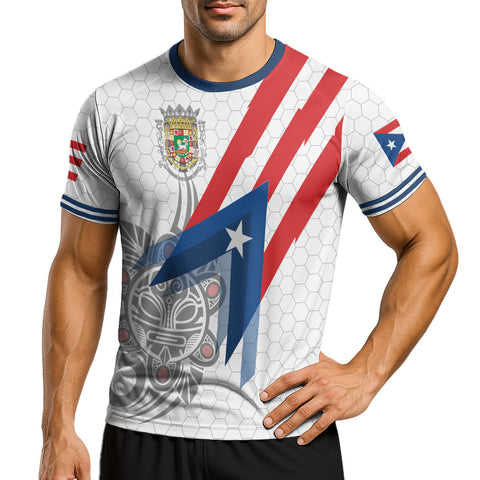 Personalized Puerto Rico Soccer Jersey, Men Quick Dry Shirt Printed Hispanic Heritage Month Boricua Rican Flag, Football Uniforms for Team