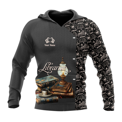 Custom Name Librarian 3D Shirt for Women Men, sweatshirt hoodie Librarian unisex 3D shirt