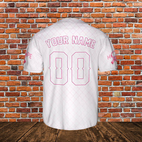 Personalized Name Number Breast Cancer Baseball Jersey, Breast Cancer Survivor Pride shirt for women men