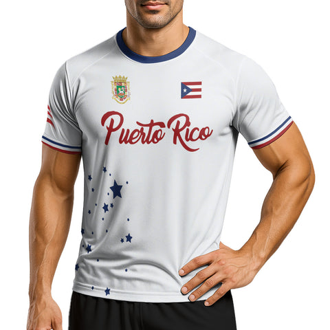 Custom Puerto Rico Soccer Jersey with Name Number, Men Quick Dry Soccer Jersey, Football Uniforms for Team