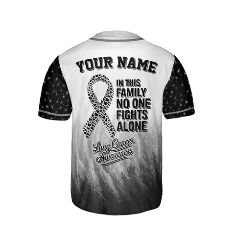 Customized Name Lung Cancer Jersey, Lung Cancer Awareness Hope Baseball Jersey for women men (Copy)