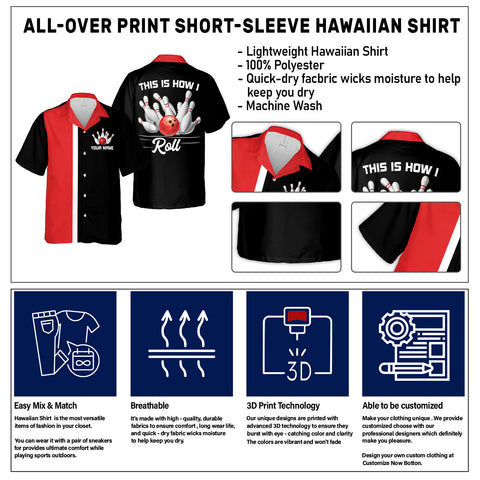 Personalized Name Bowling Hawaiian Shirts for Men and Women, Bowling Hawaii Shirts for Team Bowling, Bowling fan Gift