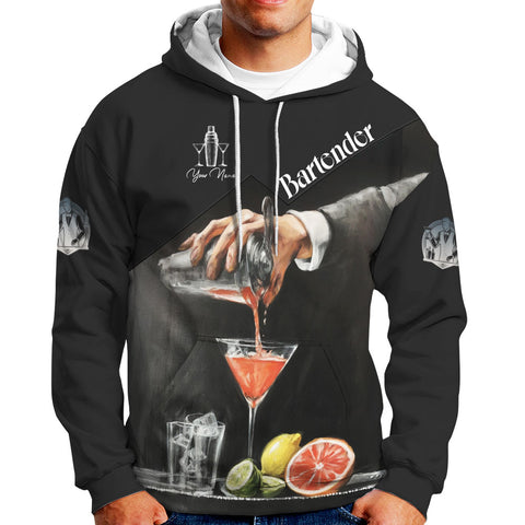 Personalized Bartender 3D Shirt, Custom Name Bartender Tshirts, Bartending 3D shirts for Bartender, Barista Camisas Tshirt for Men