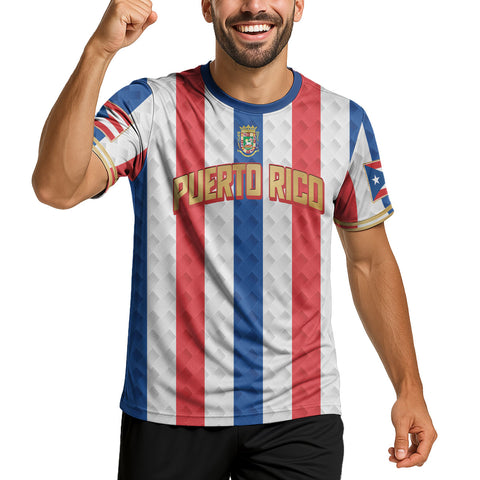 Custom Name Number Puerto Rico Soccer Jersey, Men Quick Dry Soccer Jersey, Football Uniforms for Team