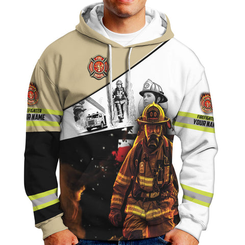 Personalized Firefighter 3dShirt, Custom Name Fire Man Firefighter Gift shirt, Unisex Tshirts 3D for Men Women