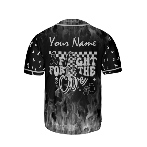Customized Name Lung Cancer Jersey, Lung Cancer Awareness Fight for the cure Baseball Jersey for women men