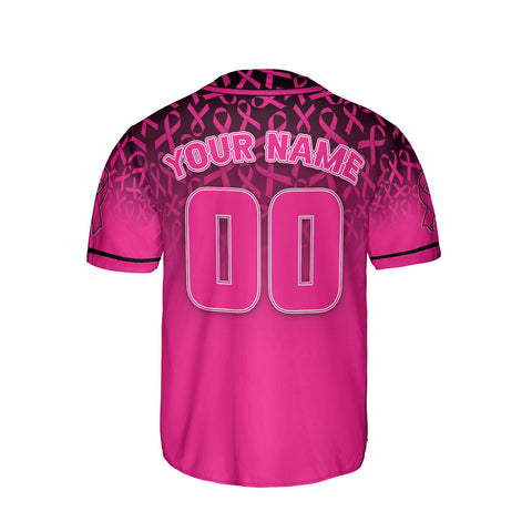 Customized Name Number Team Name Breast Cancer Baseball Jersey, Breast Cancer Survivor Pride unisex shirt for women men