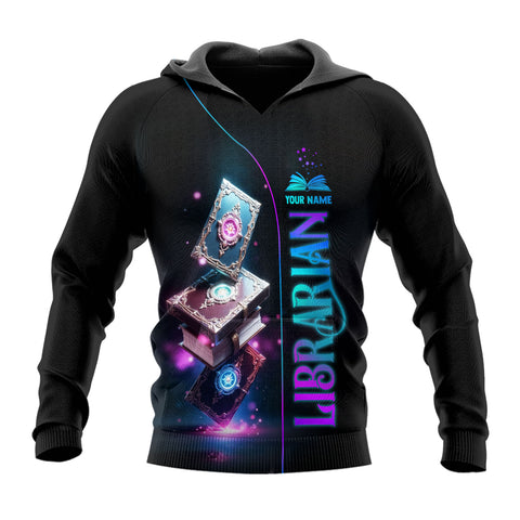 Personalized Librarian 3D Shirt with Name, sweatshirt hoodie zip hoodie Librarian 3D shirt for Women Men