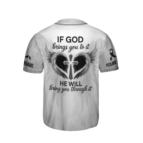 Customized Name Lung Cancer Jersey, Lung Cancer Awareness Christian Baseball Jersey for women men