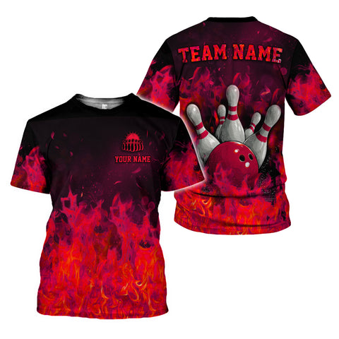 Custom Name 3D Bowling Shirt, Bowling Shirts for Men, Short Sleeve Shirts for Team Bowling